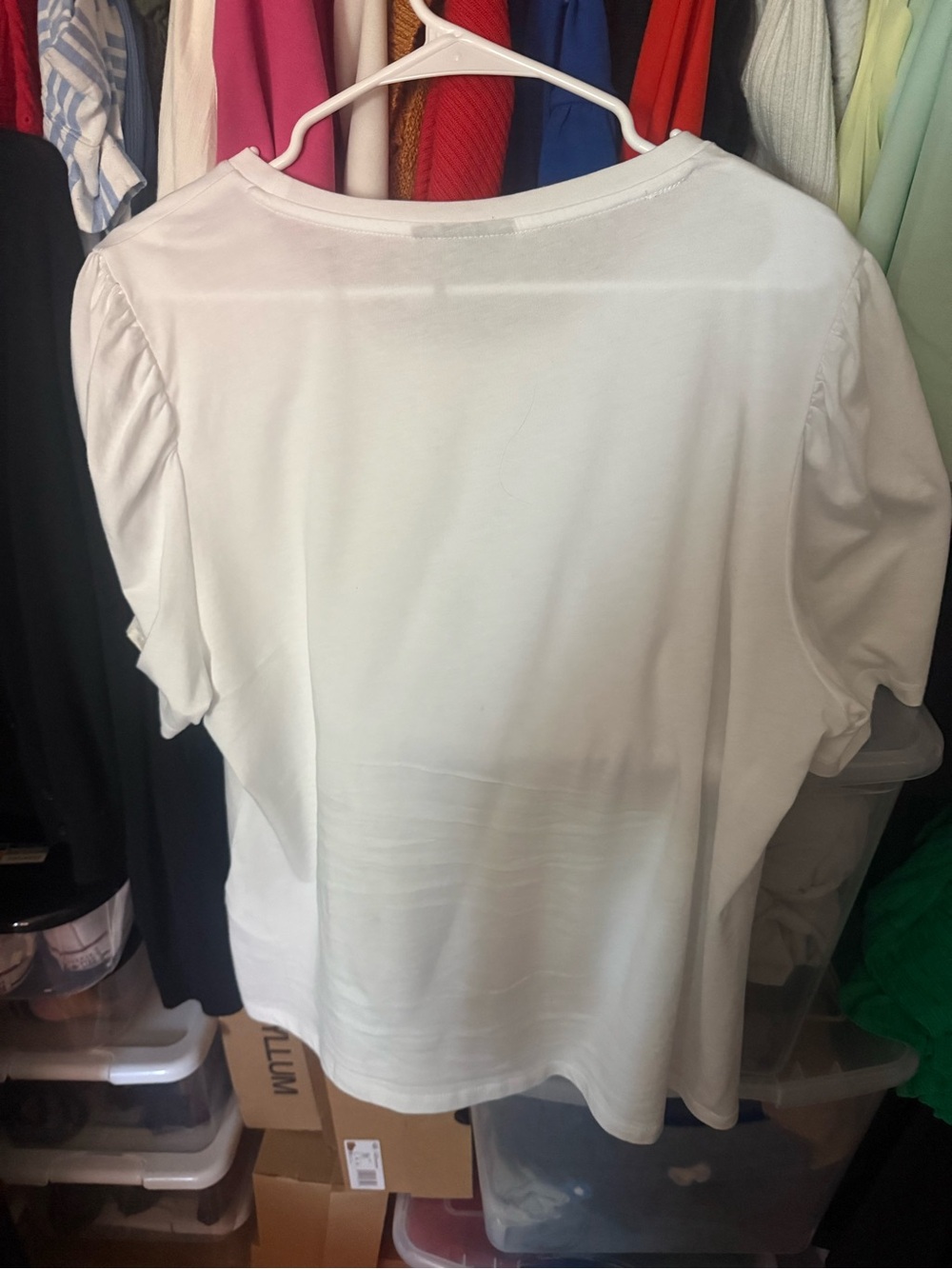 DKNY Graphic puff sleeve t shirt - Size Large - Picture 3 of 5